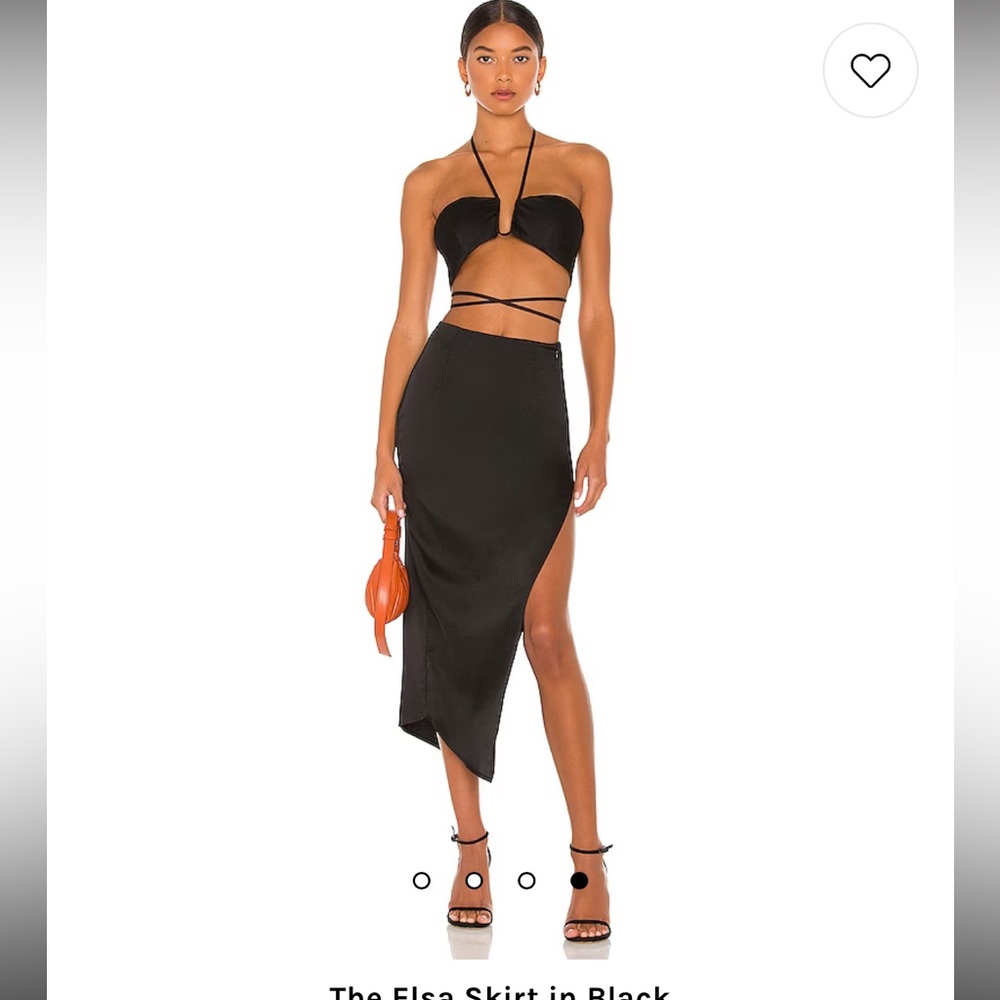 Atoir - black satin asymmetric skirt